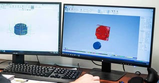 computer monitors with CAD drawings